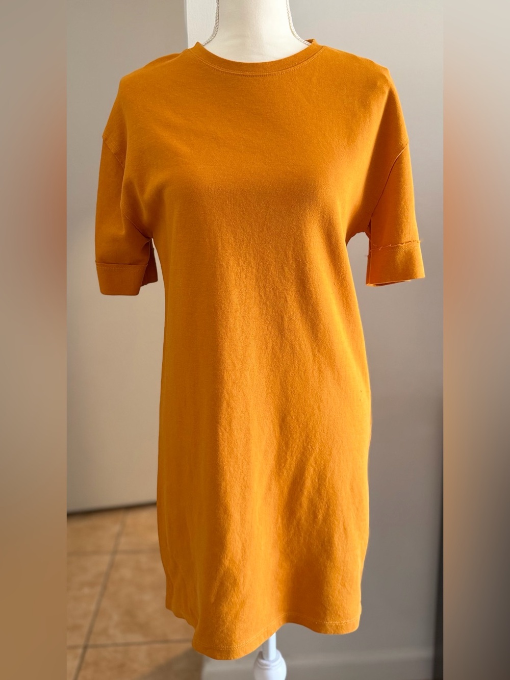 Zara Short Sleeve Tee Dress - Orange